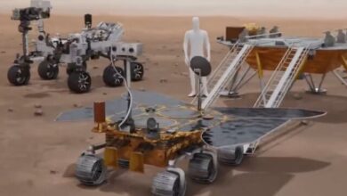 Photo of Космические аппараты, достигшие поверхности Марса, по сравнению с человеком